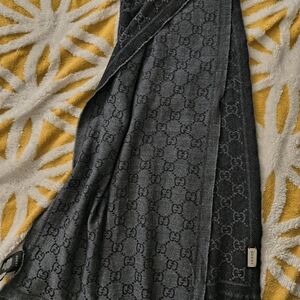 Gucci Charcoal Wool Scarf